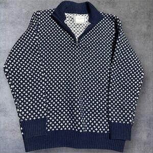 Long Wharf Men's Sweater 1/4 Zip Small Birdseye Old Money Luxury Preppy Wool